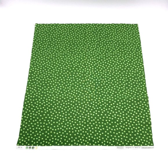 Unbranded Other - Holiday Gold Green Dot Fat Quarter Fabric Square 100% Cotton 18" x 21" Minimum